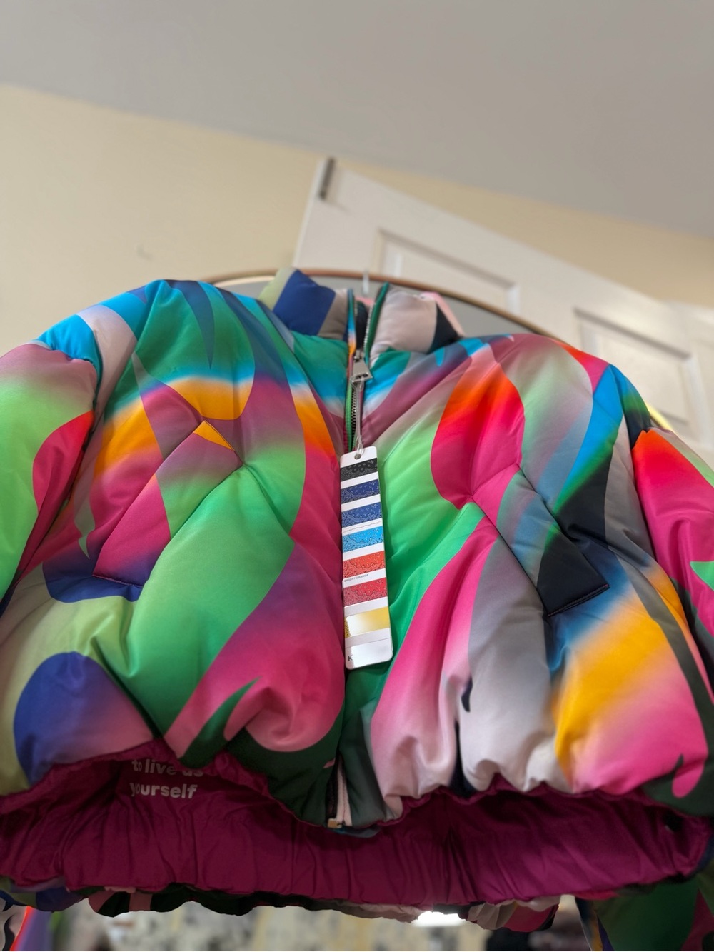 NWT Khrisjoy Joy Cropped Puffer Multi~Color Jacket ~ Size 1/M $1,570 MSRP - Picture 7 of 15